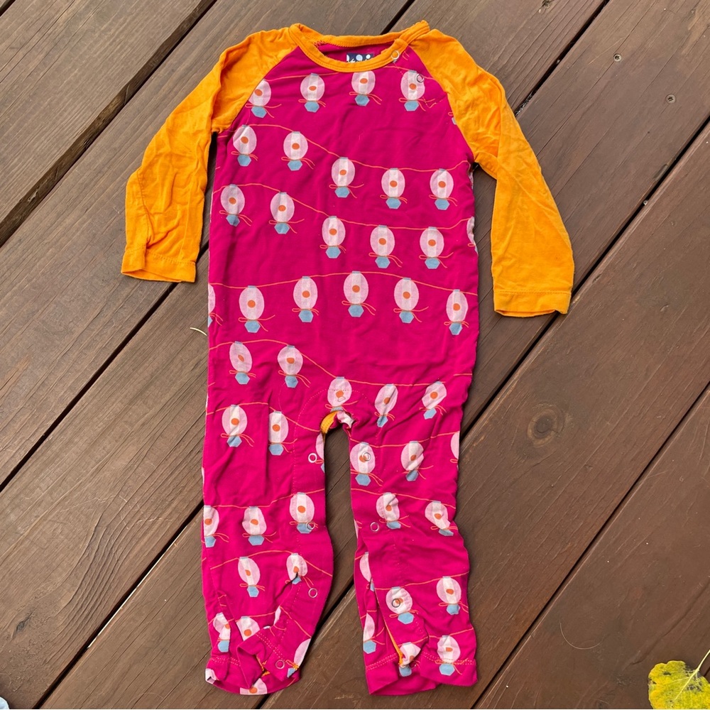 🌙 Kickee Pants - Pink/Orange Bodysuit